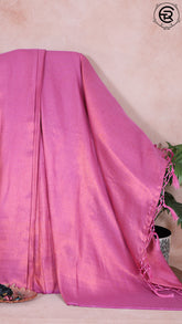 Bubblegum Pink Semi Kanchi Soft Silk Saree
