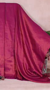 Ruby Pink Semi Kanchi Soft Silk Saree