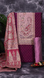 Purple & Pink Silk Cotton Designer Salwar