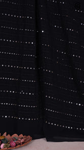 Black Mirror Sequined Designer Georgette Saree