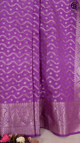 Electric Violet Zari Curved Line Pattern Warm Silk Saree