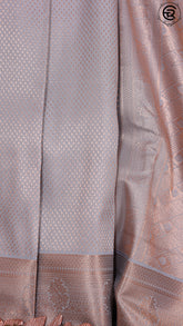 Light Grey and Blue Kanchipuram Silk Saree
