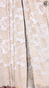 White Khadi Georgette Banarasi Saree