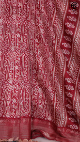 Maroon Paisley Chanderi Silk Cotton Saree