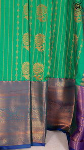 Green & Peacock Blue Bridal Kanchipuram Silk Saree