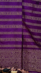 Lolipop Violet Pure Warm Silk Golden Zari Brocade with Rich Pallu Varanasi Saree
