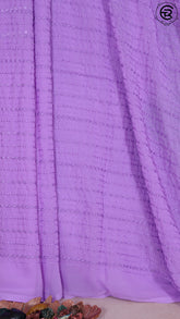 Purple Mirror Sequined Designer Georgette Saree