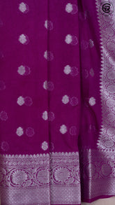 Lollipop Violet Semi Georgette Banarasi Warm Silk Saree