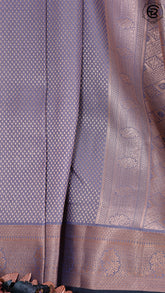 Bluish Grey and Green Kanchipuram Silk Saree