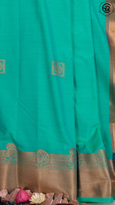 Emerald Green & Royal Blue Kanchipuram Silk Saree