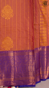 Gold Multi Shade & Violet Kanchipuram Silk Saree