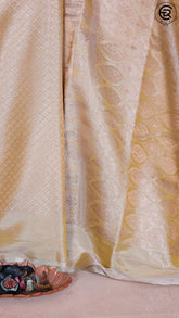 Light Gold Diamond Zari Pure Kanchipuram Tissue Silk Saree