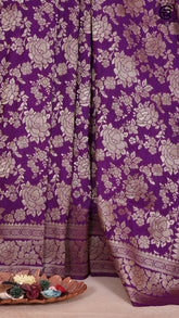 Purple Khadi Georgette Banarasi Saree