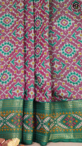 Purple & Green Patola Silk Saree