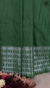 Green With Silver Zari Banarasi Warm Silk Saree