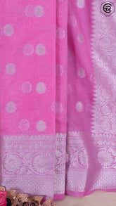 Pink Semi Georgette Banarasi Warm Silk Saree