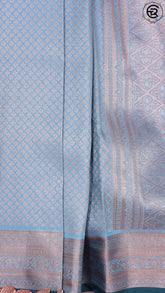 Turkish Blue and Green Kanchipuram Silk Saree
