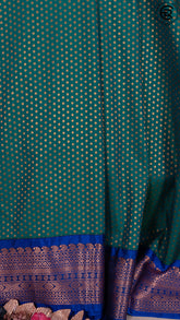 Forest Green and Royal Blue Festive Kanchipuram Silk Saree