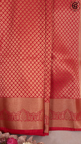 Crimson Red Diamond Kanchipuram Silk Saree