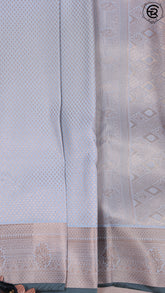 Light Sky Blue and Green Kanchipuram Silk Saree