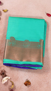 Emerald Green & Royal Blue Kanchipuram Silk Saree