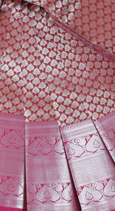Brown and Pink Kanchipuram Silk Saree