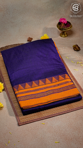 Violet & Yellow Handloom Narayanpet Silk Cotton Saree