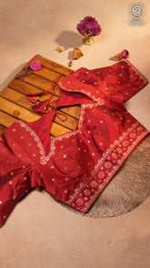 Rich Maroon Embroidered Silk Blouse