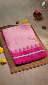 Pink & Silver Handloom Narayanpet Silk Cotton Saree