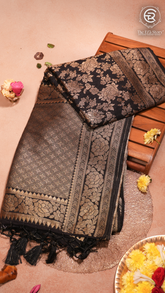 Black Khadi Georgette Banarasi Saree