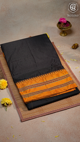 Black & Yellow Handloom Narayanpet Silk Cotton Saree