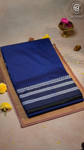 Blue & Silver Handloom Narayanpet Silk Cotton Saree