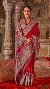 Red Butta Contemporary Banarasi Crepe Silk Saree