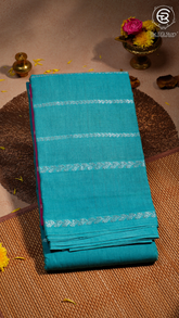 Blue Line Patterned Sungadi Pure Cotton Saree