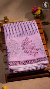 Lavender & Maroon Kota Doria Summer Cotton Saree