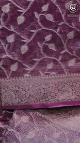 Purple and Silver Premium Tissue Silk Saree