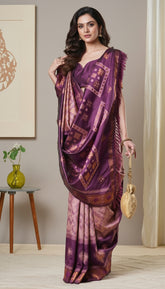 Purple Pochampally Ikat Soft Silk Saree