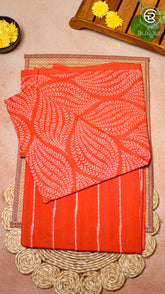 Bright Red Floral Handblocked Cotton Salwar Set