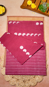 Maroon Moon Patterned Handblocked Cotton Salwar Set