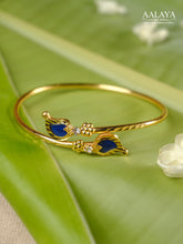 Aalaya Sapphire Teardrop Open Cuff Bangle Bracelet