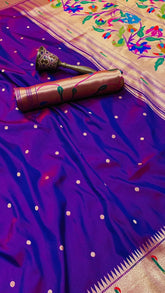 Eggplant Violet Paithani Silk Saree ERA03EBL