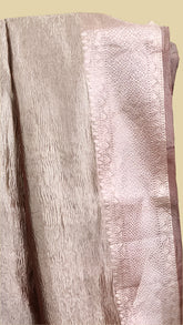 Greyish Brown Crushed Tissue Silk Saree