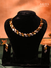 Aalaya Blue Crystal Wave Link Necklace Set