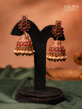 Aalaya Ruby Pearls Heritage Jhumka Earrings