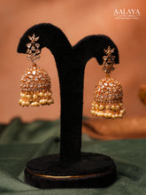 Aalaya Diamond Pearl Dome Jhumka Earrings