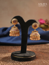 Aalaya Classic Ruby Temple Jhumka Earrings