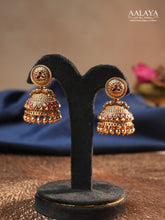 Aalaya Ruby and Emerald Antique Jhumka Earrings