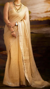 Gold and Silver Tissue Silk Saree