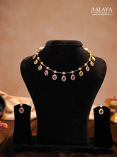Aalaya Pink Oval Drop Heritage Necklace Set