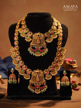 Aalaya Divine Peacock Temple Necklace and Haaram Bridal Set – Jadauv Design